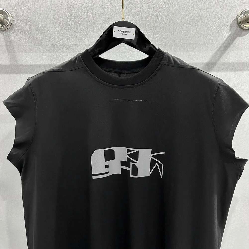 High Street Cotton Dark RO T-Shrits Tops Men's Letter Printed Fringed Short Sleeved Loose Oversized OS Version Tee Tshirt