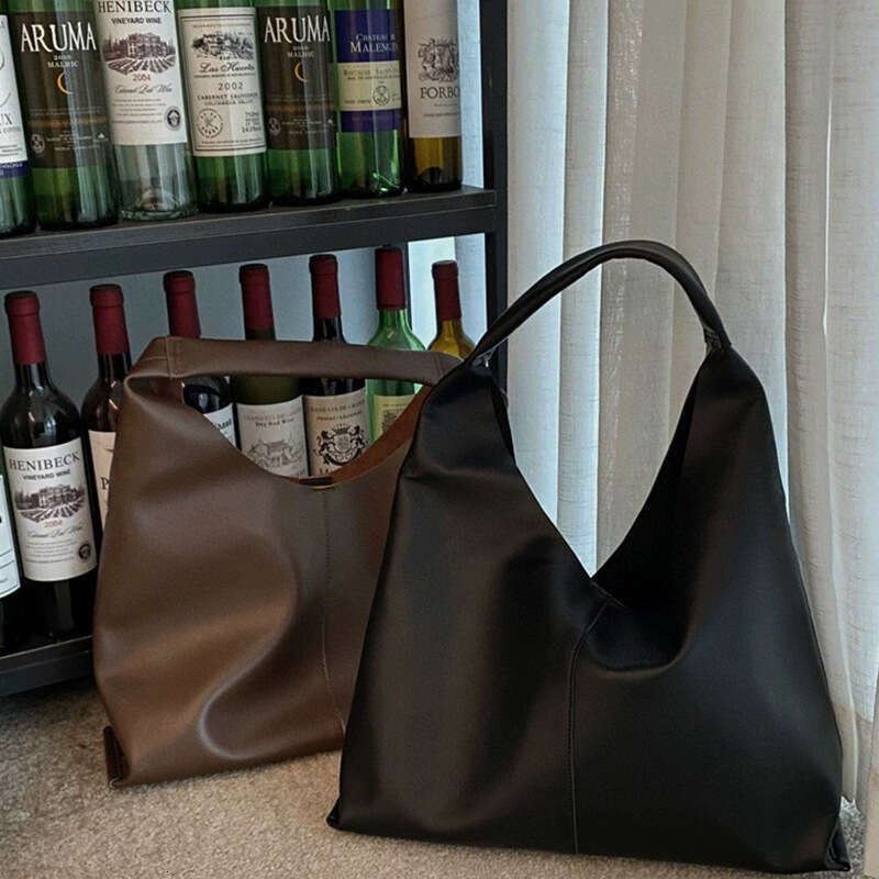 Tote Bag Tote Bag Lazy Minimalist Cowhide Tote New Autumn Large Capacity Soft Leather Shoulder Bag Korean Version Solid Color Handbag Lady Bags Lady B