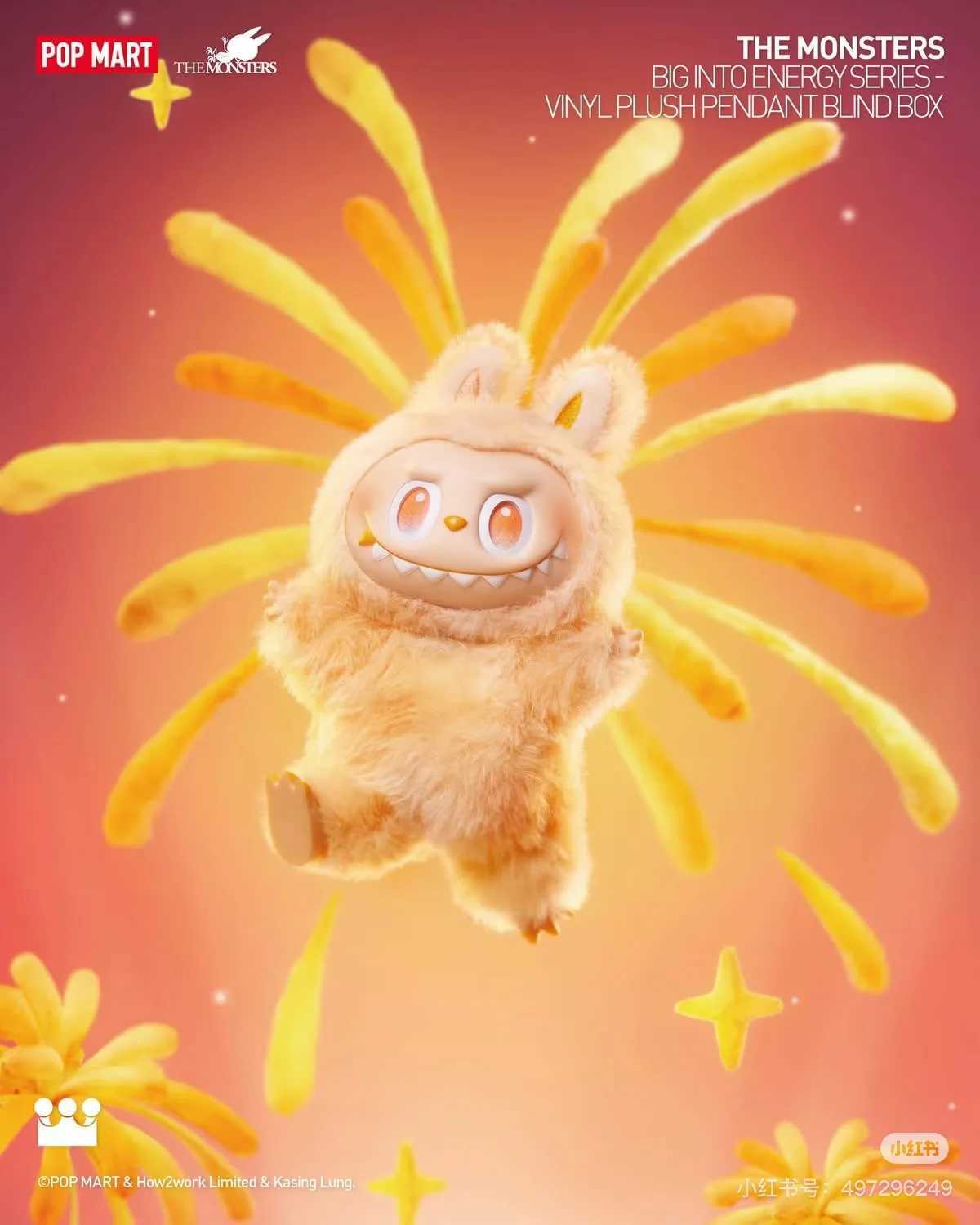 New 100% Genuine Labubu V3 The Monsters Big Into Energy Series Blind Box Vinyl Plush Doll Pendant Gradient Color GiftT250521