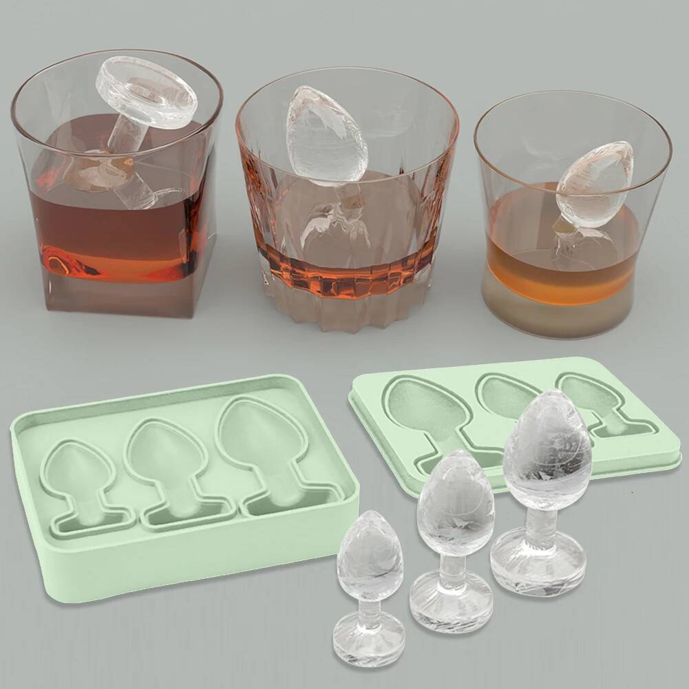 Prank Tray Silicone Butt Plug Shaped Cube Molds Household Whiskey Tails Ice Maker Kitchen Gadget Accessories