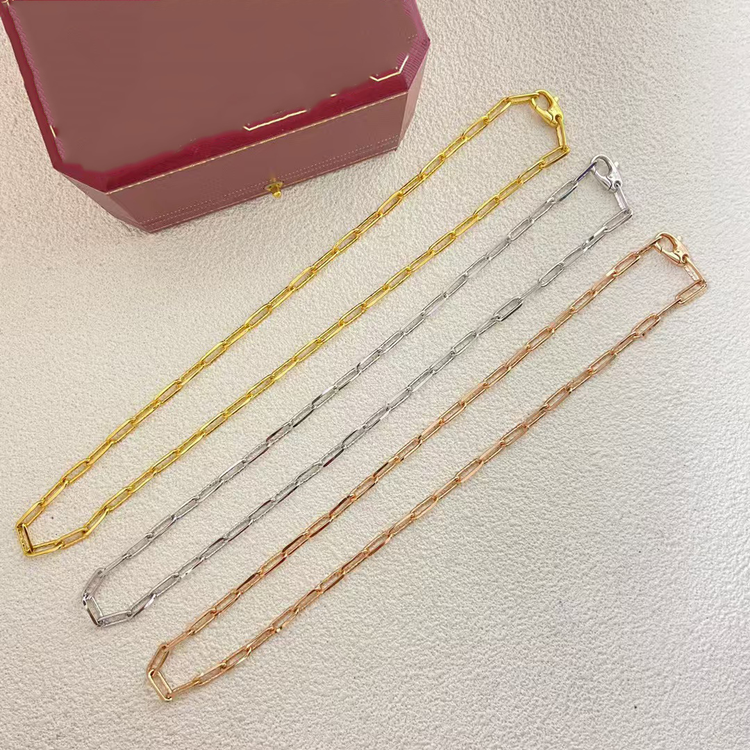 chain necklace luxury necklaces gold jewelry for women 18K rise gold silver rings Necklace designer jewelrys for wedding party gift free shipping