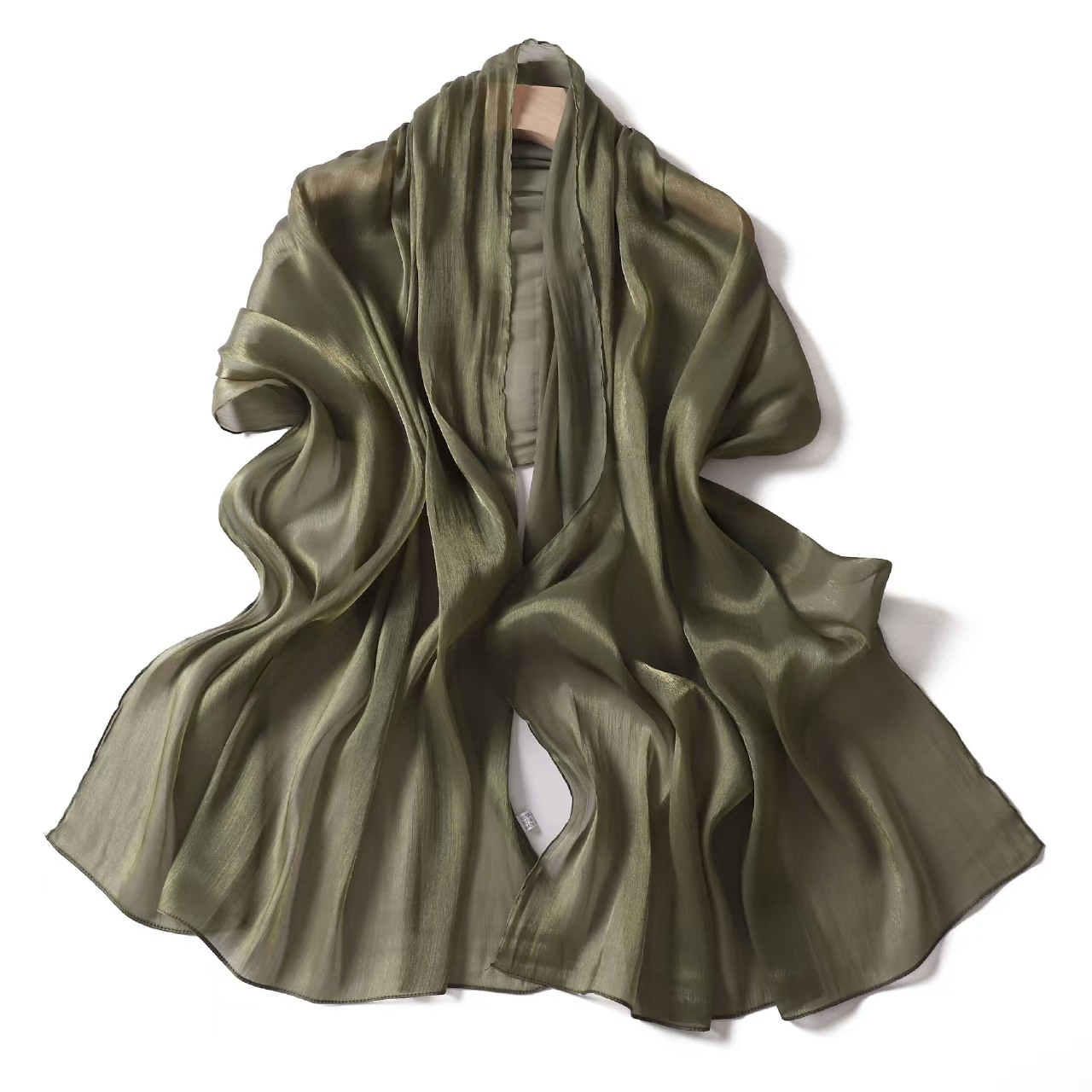 T766 wrinkled satin scarf flashing long scarf gauze headband beach towel shawl Hanfu accessories silk scarf