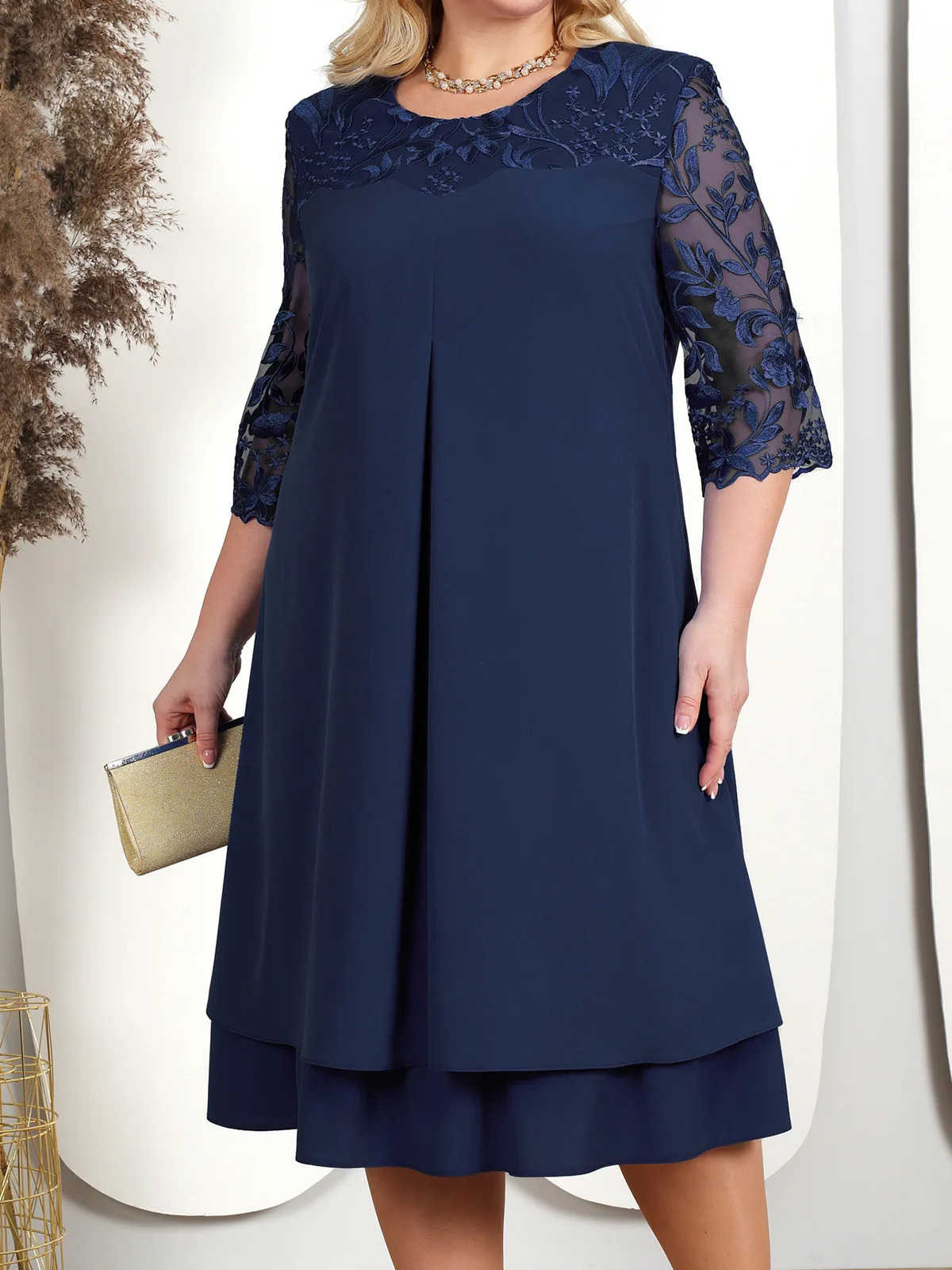 Plus Size Dresses For Women Elegant Embroidery Chiffon Prom Formal Wedding Evening Party Banquet Prom Women Clothing Vestidos 250520