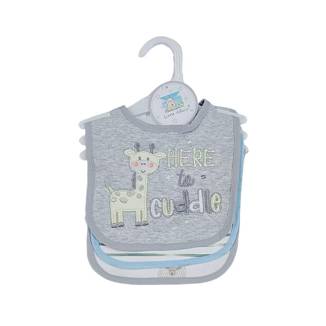 Waterproof High Quality Random Color Cartoon Print 0-2 Year Old Bib New Born Baby Gift Set