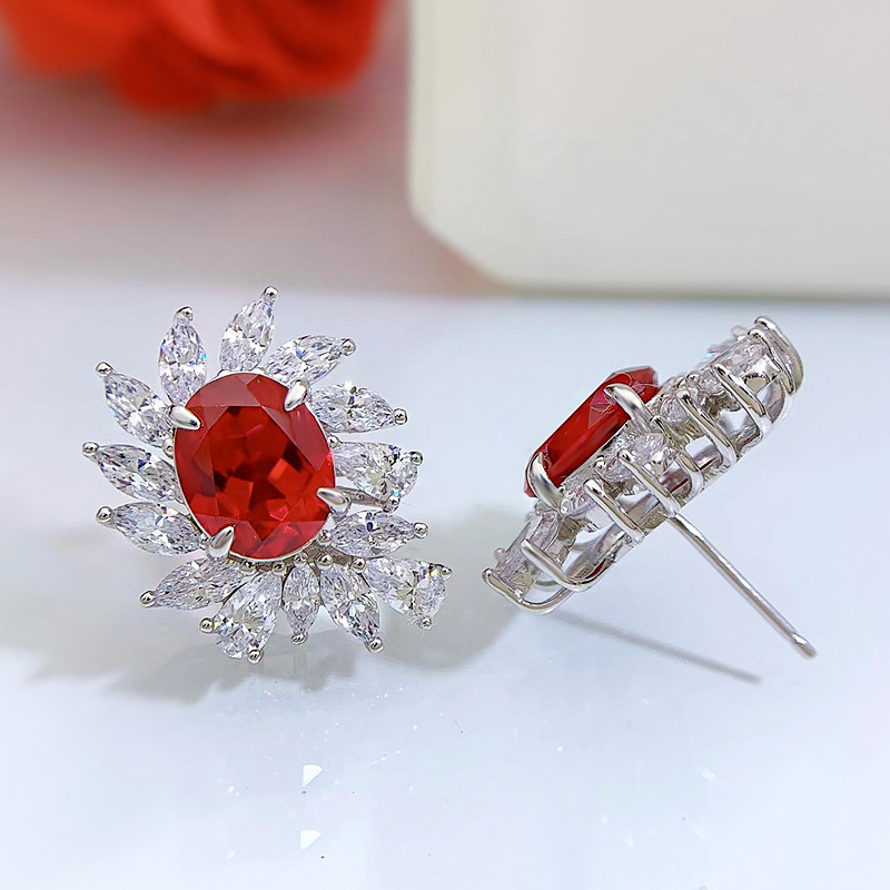 Sophisticated Women's 8x10mm Bird-Themed Statement Pieces Featuring Rich Colorful Stones & Shimmering Diamond Bezel