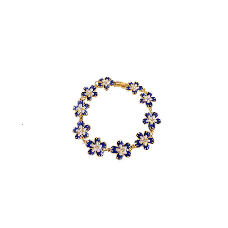 designer bracelet Klein Drip Oil Dia Flower Bracelet, niche, high-end, light bracelet, new fashionable and versatile bracelet with gift box