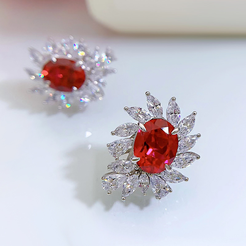 Sophisticated Women's 8x10mm Bird-Themed Statement Pieces Featuring Rich Colorful Stones & Shimmering Diamond Bezel