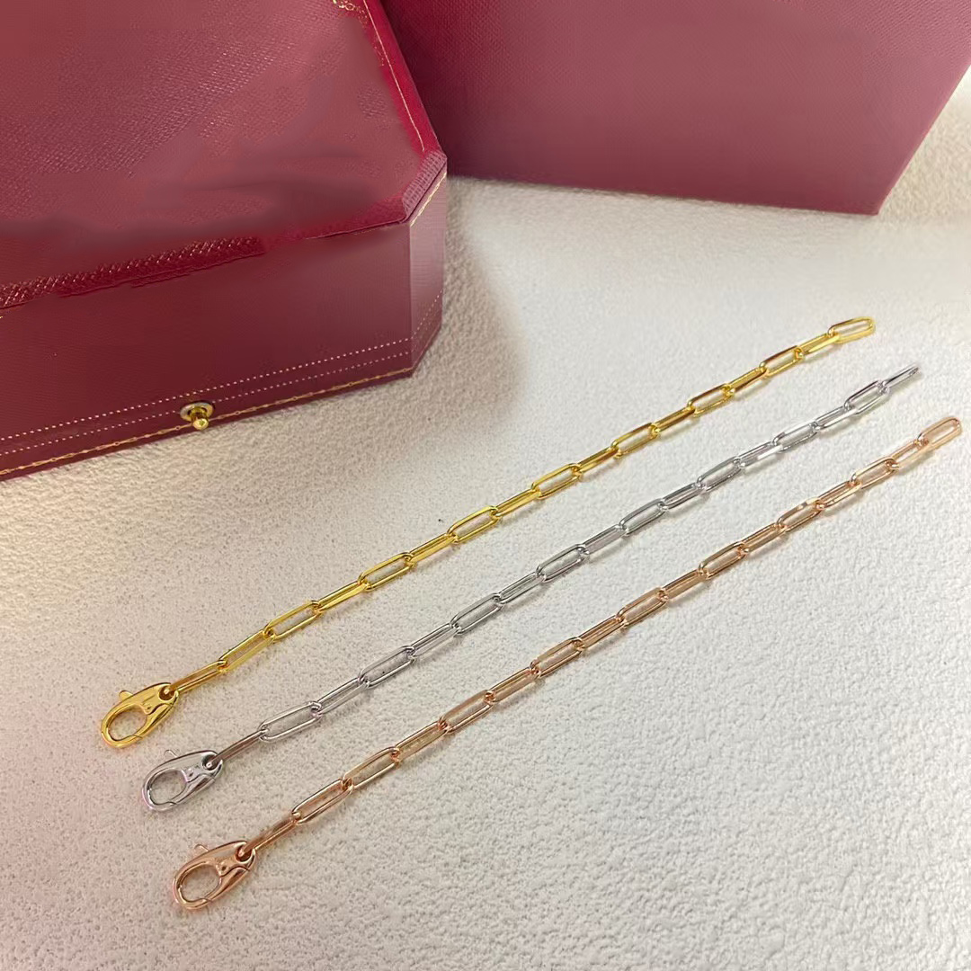 New Chain Bracelet Designer Bracelets Mens Women Stainless Steel Braclets Charm Bangles Sister Braclet Pulsera Plata luxury jewelry gift 16-21cm