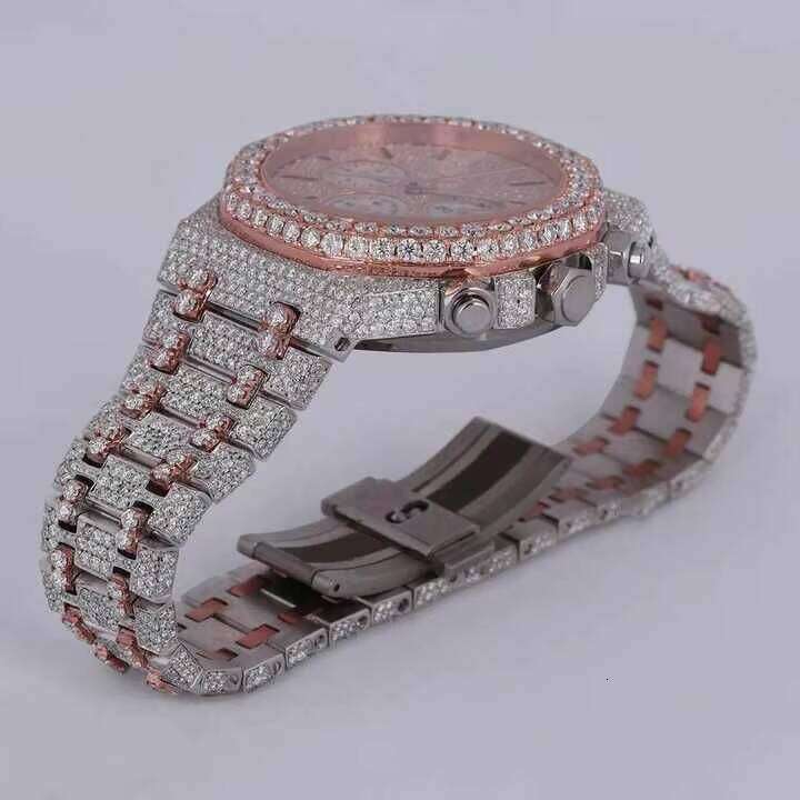 Luxury men's stainless steel smartwatch VVS laboratory growth sports charm simulation display glass window fashion smart dial