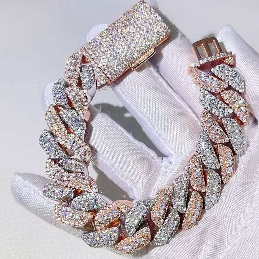 18mm Iced Diamond Cuban Link Bracelet for Men 925 Sterling Silver Hip Hop Moissanite Bracelet Gift Item