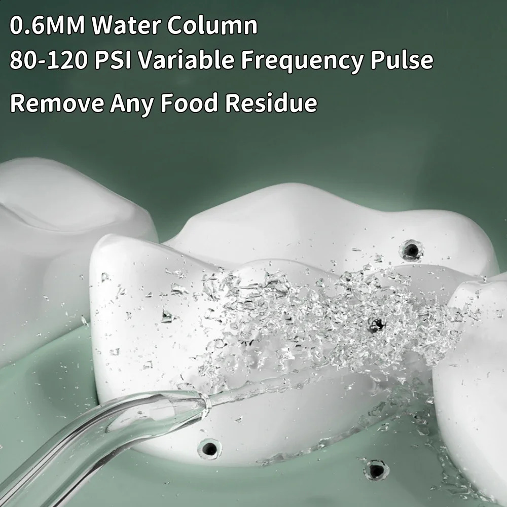 Dental Oral Irrigator Portable Dental Water Flosser 8 Jet Tip USB Rechargeable 280ml Tank 3 Three frequency pulses Teeth Cleaner 250520