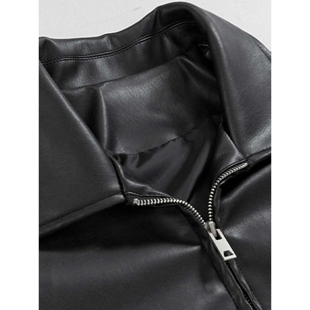 Mauroicardi Spring Autumn Cool Short Black Soft Light Pu Leather Jacket Men Zipper Casual Mens Jackets And Coats Fashion 250524