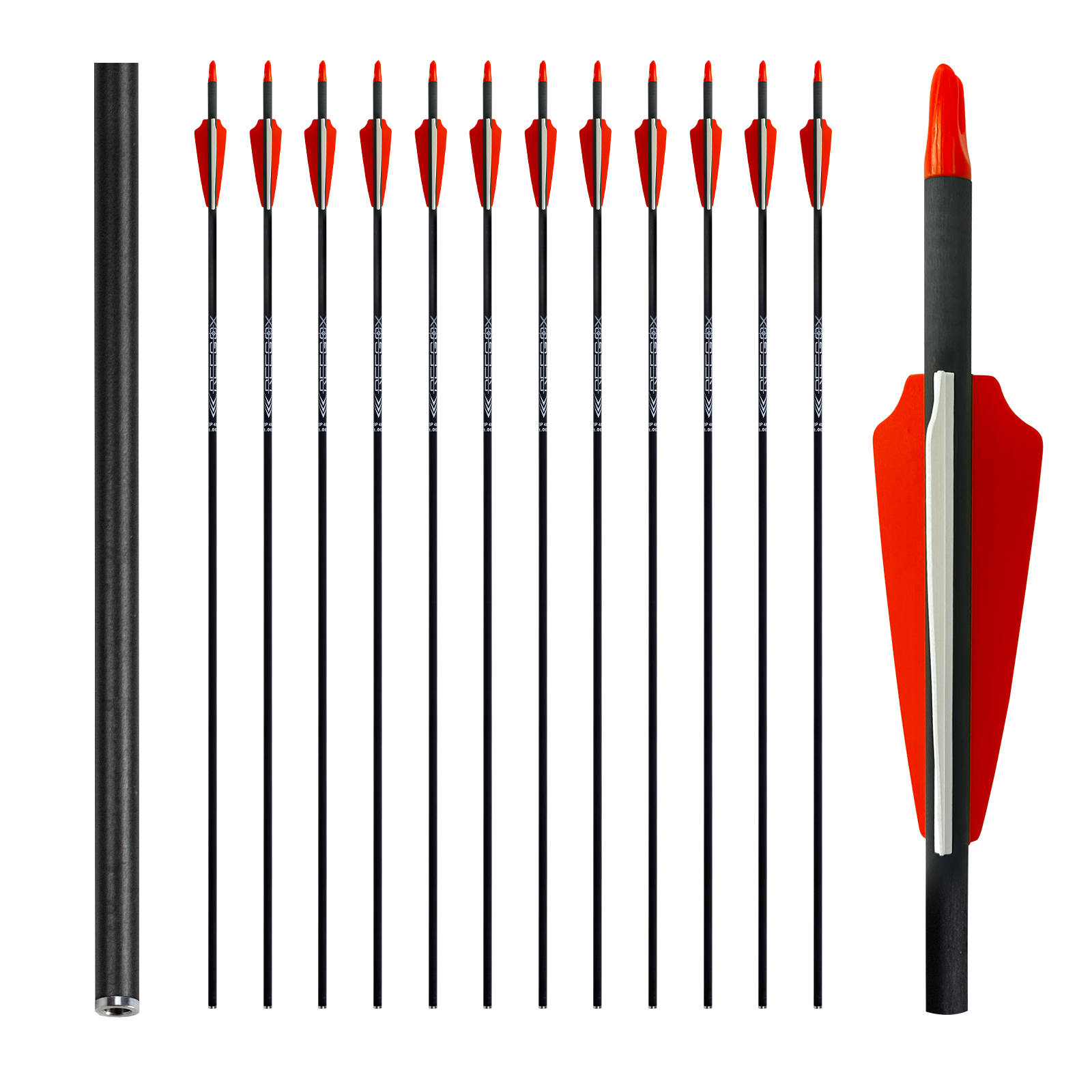 Archery Arrows without Arrowheads 31inch Spine250-600 Targeting Arrows 6.2mm Carbon Hunting Arrows Practice Arrows for Recurve Bow & Compound Bow (Pac