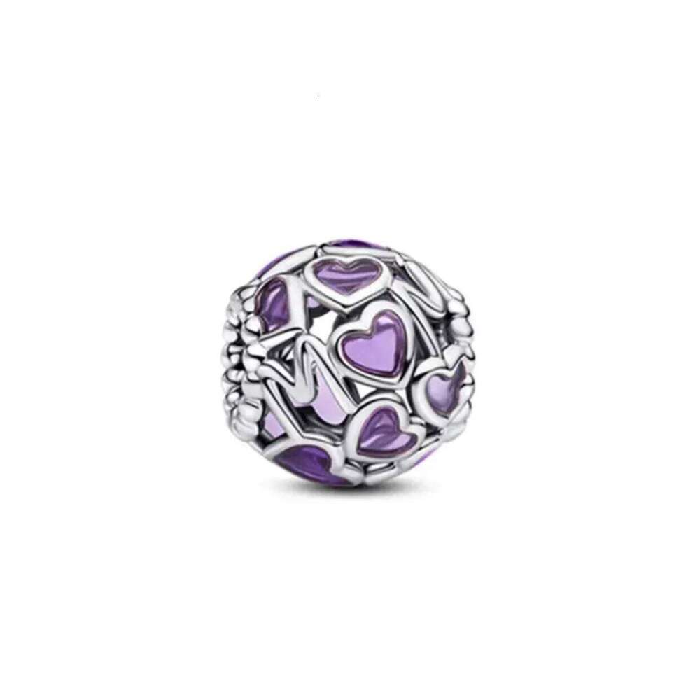 2025 925 Sterling Silver Fashion Heart Football Design Beads Charms DIY Women's bracelet High Jewelry Mother's Day beautiful gift Fine jewel