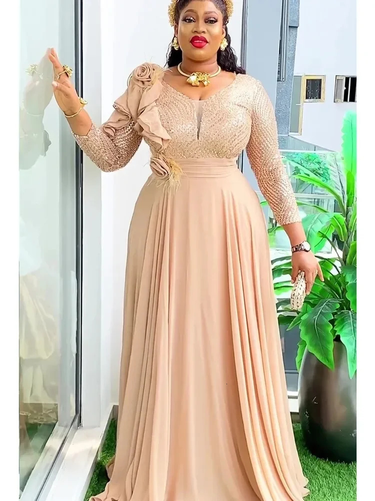 Elegant African Dresses for Women Africa Clothing Plus Size Turkey Wedding Party Long Dress Dashiki Ankara Outfits Robe 250520
