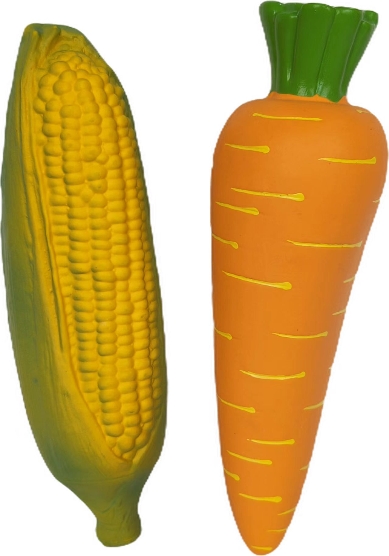 Rubber Soft Squeaky Dog Toy Durable Natural Latex Dog Playtime with Carrot & Corn-shaped vegetable Dog Toys 4pcs/Pack