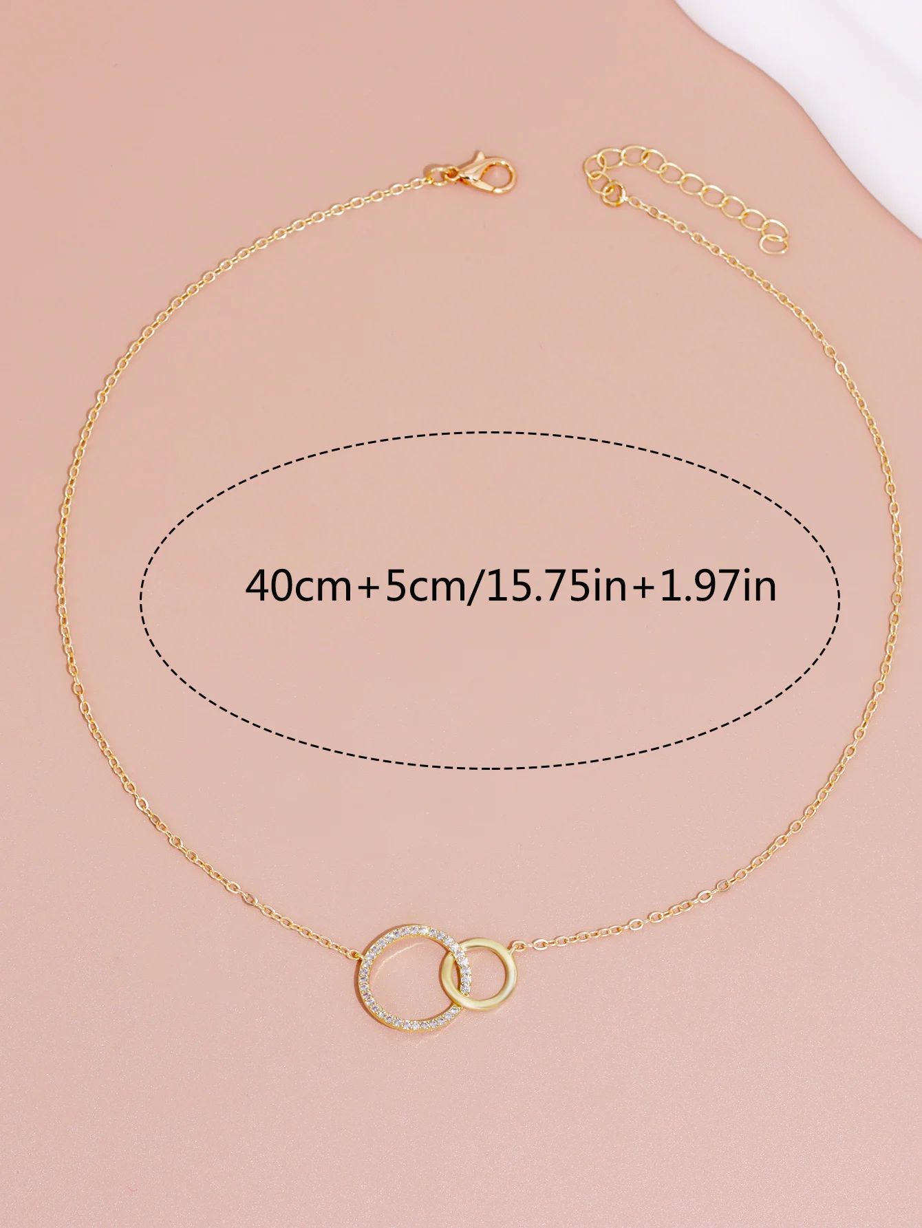 Women's Fashionable Skinny Chain with Silver Plated Circles - Chic Minimalistic Design Necklace
