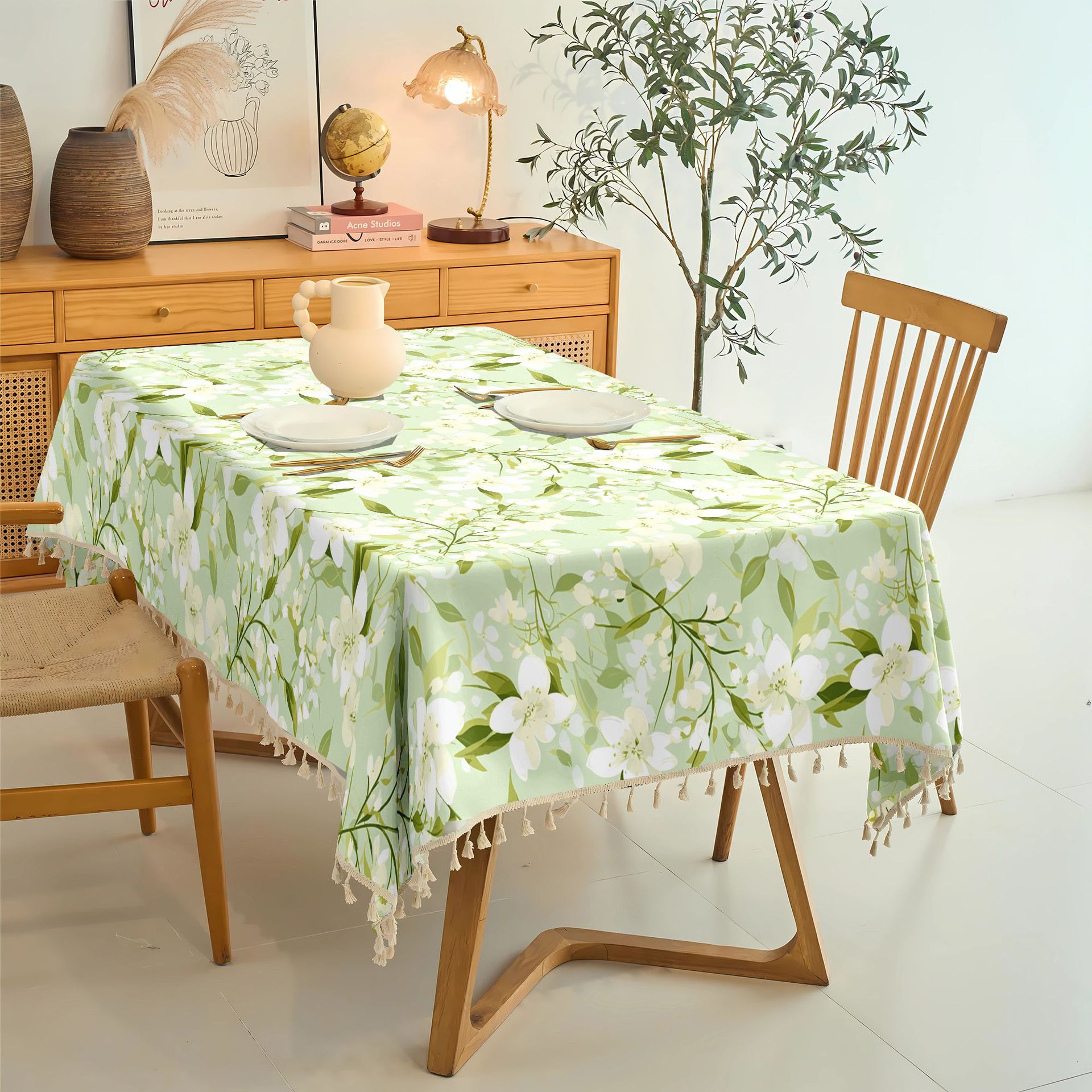 A715 Nordic tablecloth fabric imitation digital waterproof and oil-proof washable rectangular coffee table table mat tablecloth desk net red