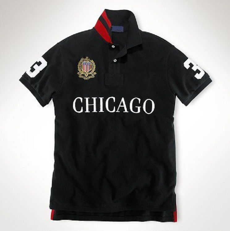 Mens Polo Short Sleeved Miami city Shirts Designer CHICAGO City T-Shirts Mens Polos Shirt City Series Polos Collar Embroidered Short Sleeve High end Casual Cotton