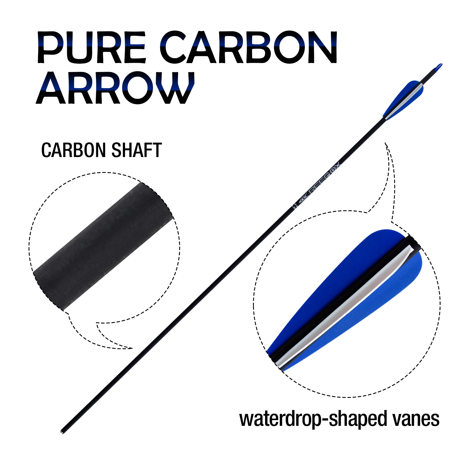 Arrows Without Arrowheads Spine250-600 31inch Carbon Archery Hunting Arrow Targeting Arrows 6.2mm Training Arrows for Recurve Bow and Compound Bow (12