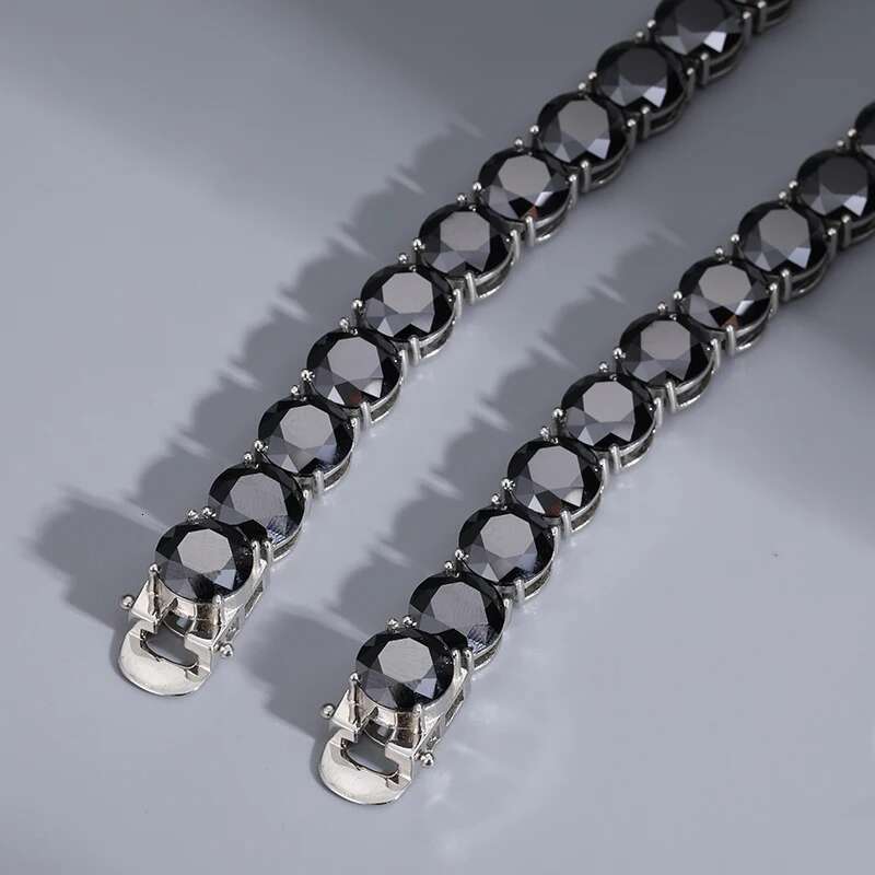 Unisex Fine Black Moissanite Tennis Bracelet For Men Women 925 Silver Bracelet GRA 100% VVS1 D Color Moissanite With Certificate