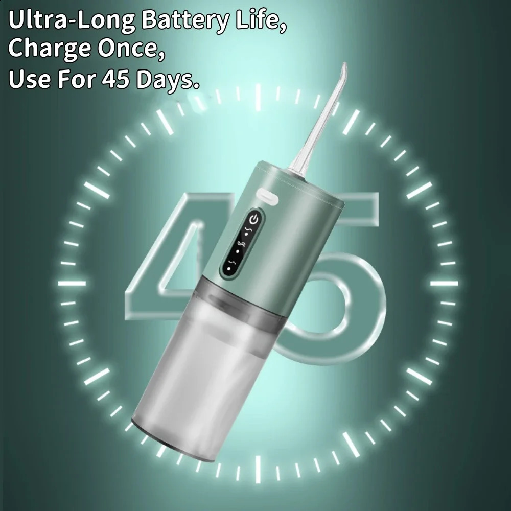 Dental Oral Irrigator Portable Dental Water Flosser 8 Jet Tip USB Rechargeable 280ml Tank 3 Three frequency pulses Teeth Cleaner 250520