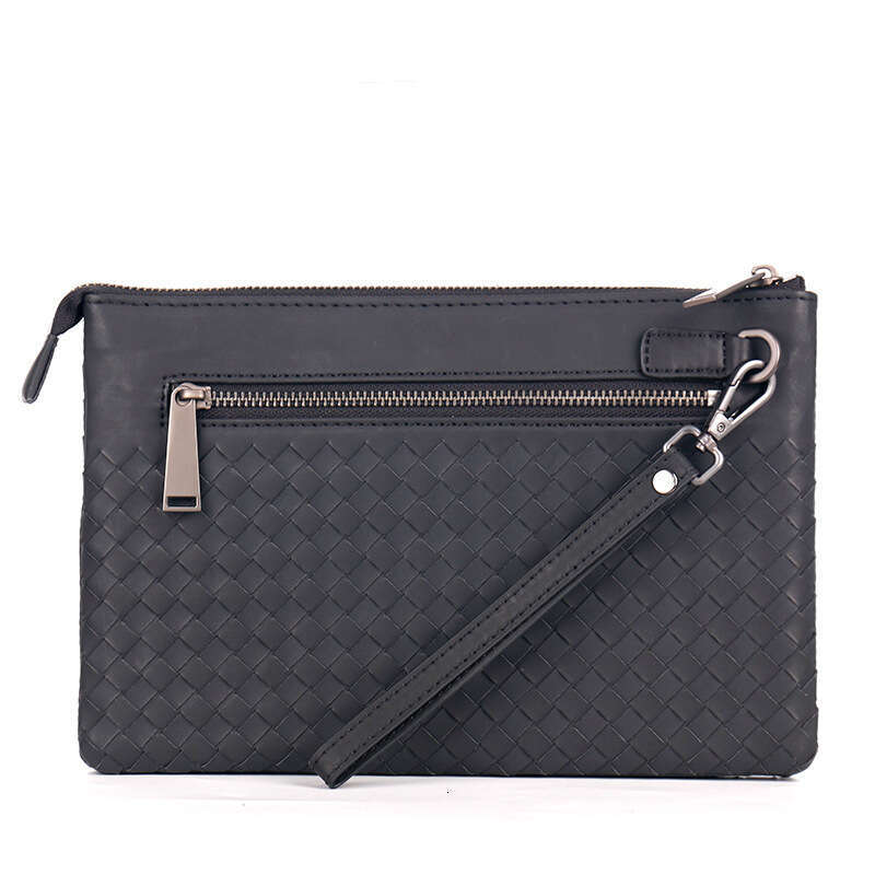 2025 Spring/Summer New Handbag Oil Wax Leather Woven Men's Multi Layer Handheld Bag White Brand Non Trendy