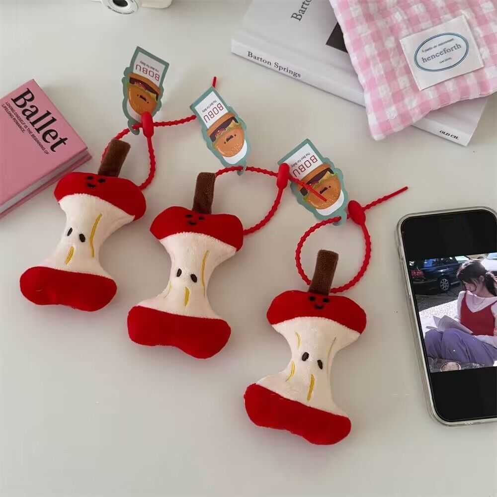 Ins Cute Creative Apple Core Doll Pendant Plush Toy Bag Keychain Hanging Accessories Doll Gift