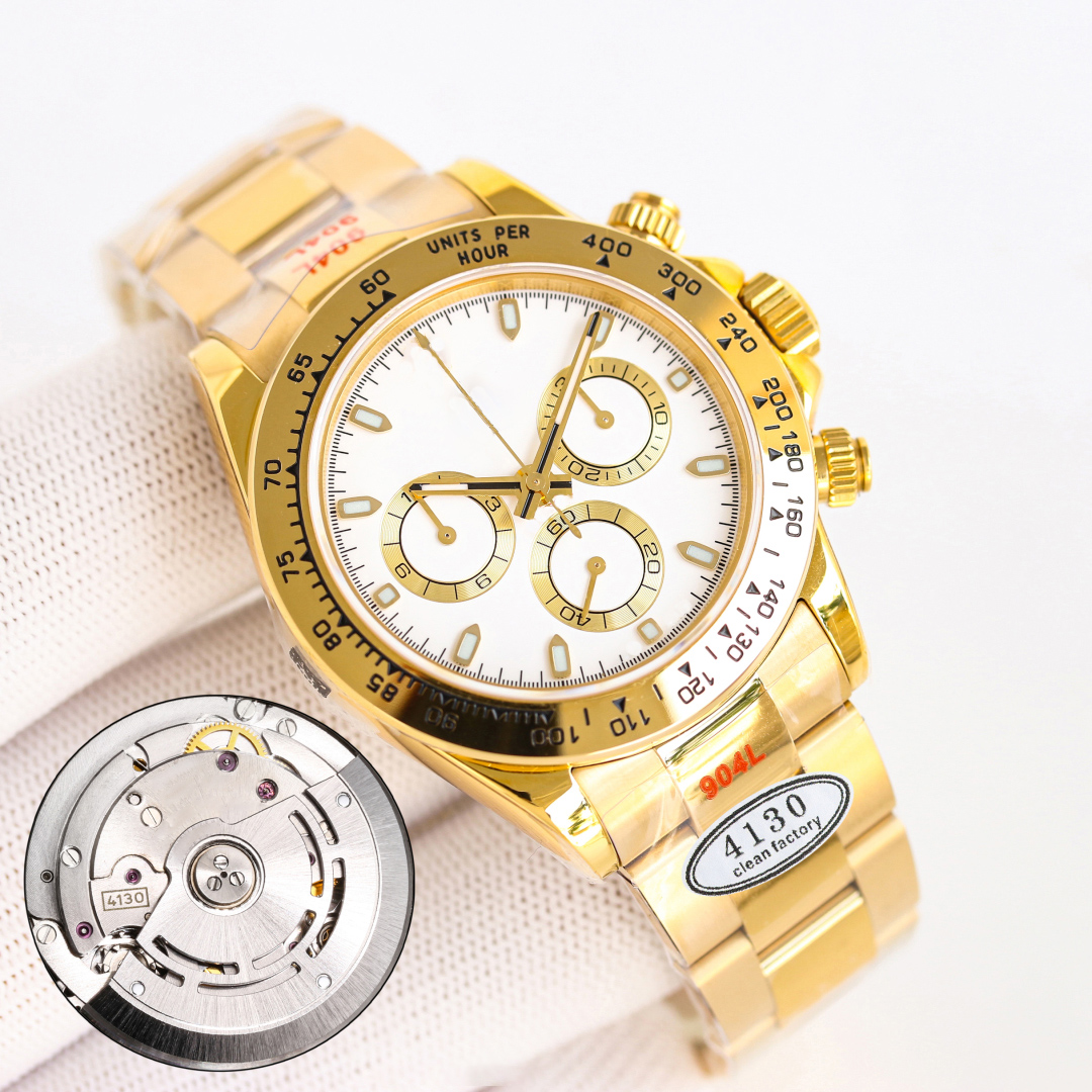 Men's Super Mechanical Watches 4130 Automatic Movement Sapphire Crystal 40Mm Brand Moissanite Designer Watch