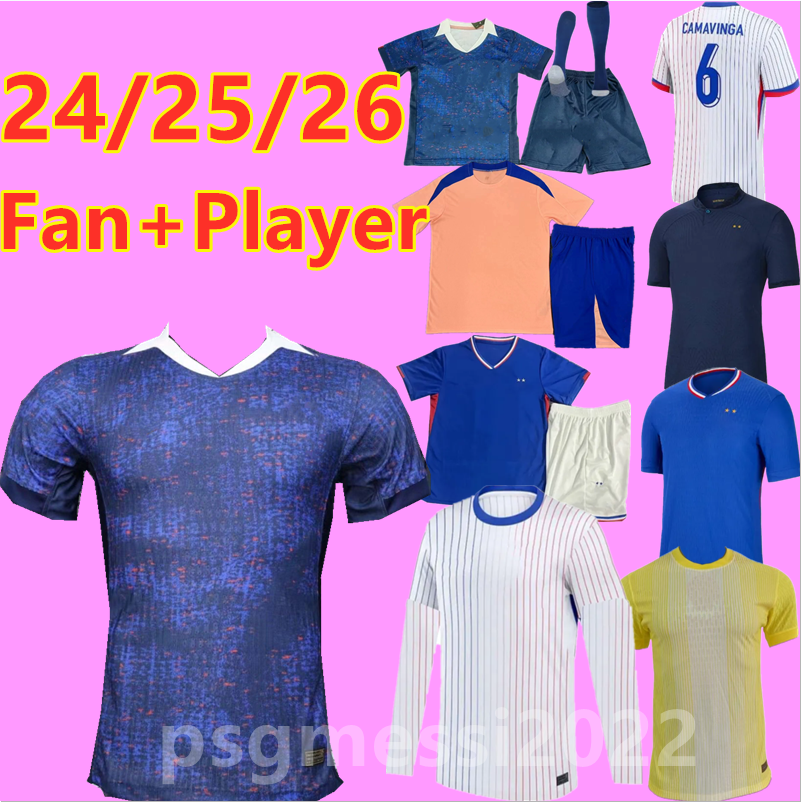 25 26 Euro Cup French Home Soccer Jerseys MBAPPE DEMBELE COMAN SALIBA KANTE Maillot de BENZEMA TCHOUAMENI Griezmann Pogba Uniforms Men kids kit Football Shirt 16-4xl