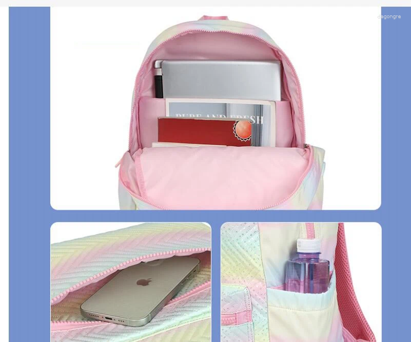 School Bags Backpack For Girls Bookbag Set 3pcs Backpacks Schoolbag Kids Teen Women Casual Travel Daypacks Elementary Bag