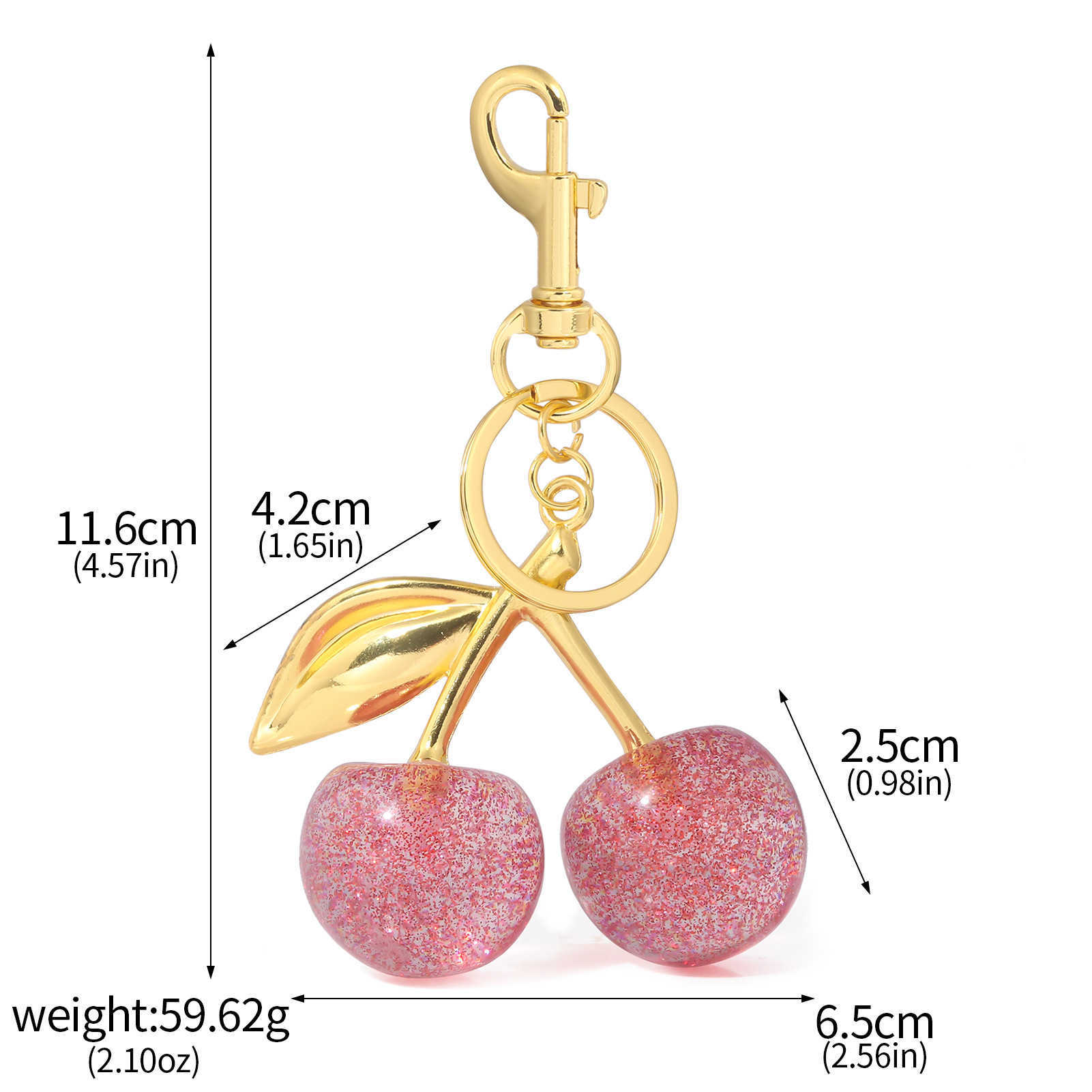 Cherry keychain, fruit pendant, shoulder bag, backpack decoration, Japanese and Korean internet celebrity style, women's gift