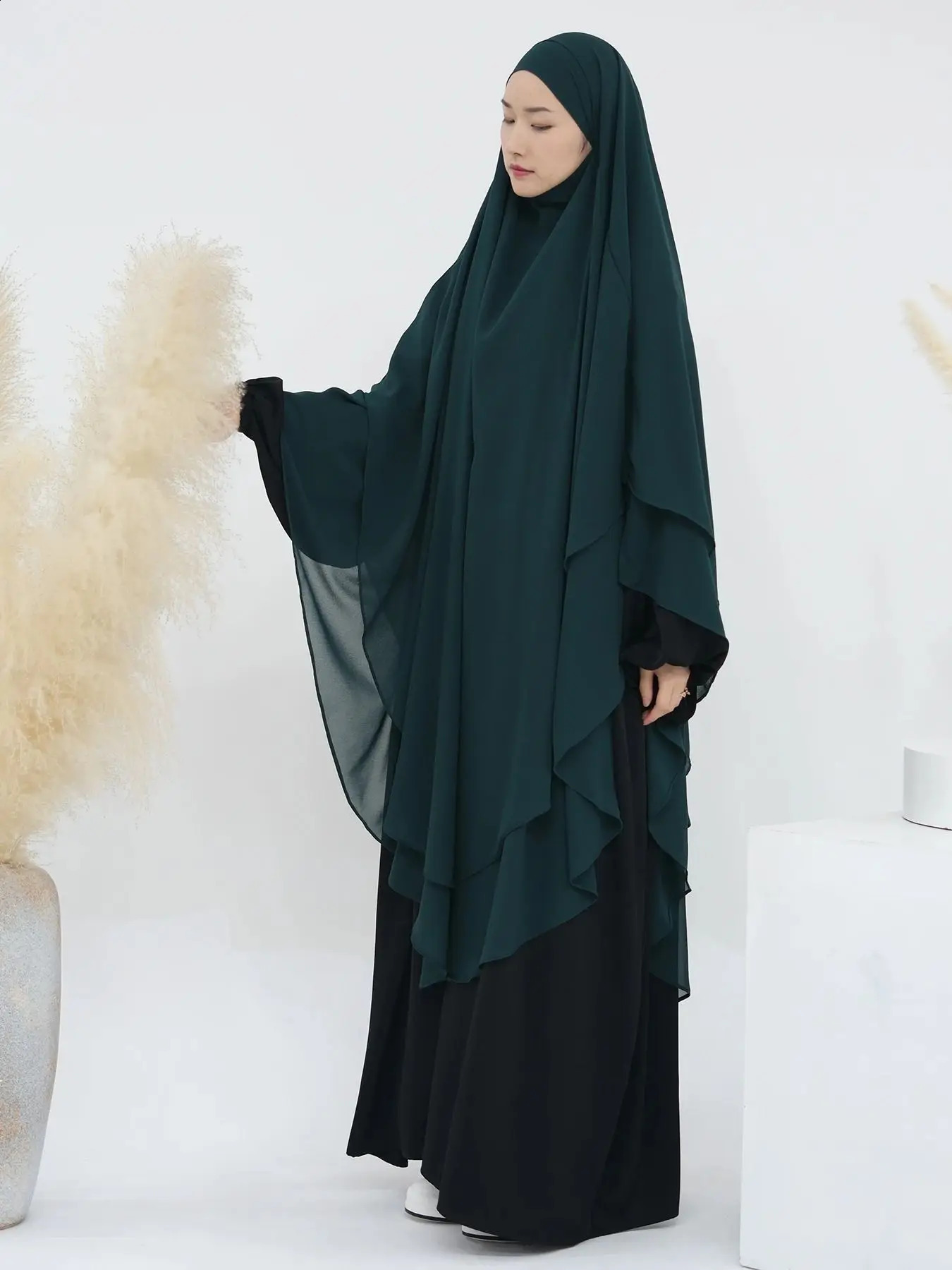 Chiffon Niqab Headscarf Khimar Abaya Damen Saudi Arabia Turkey Islam Muslim Hijab Dress Prayer Clothes Abayas For Women Ka 250520