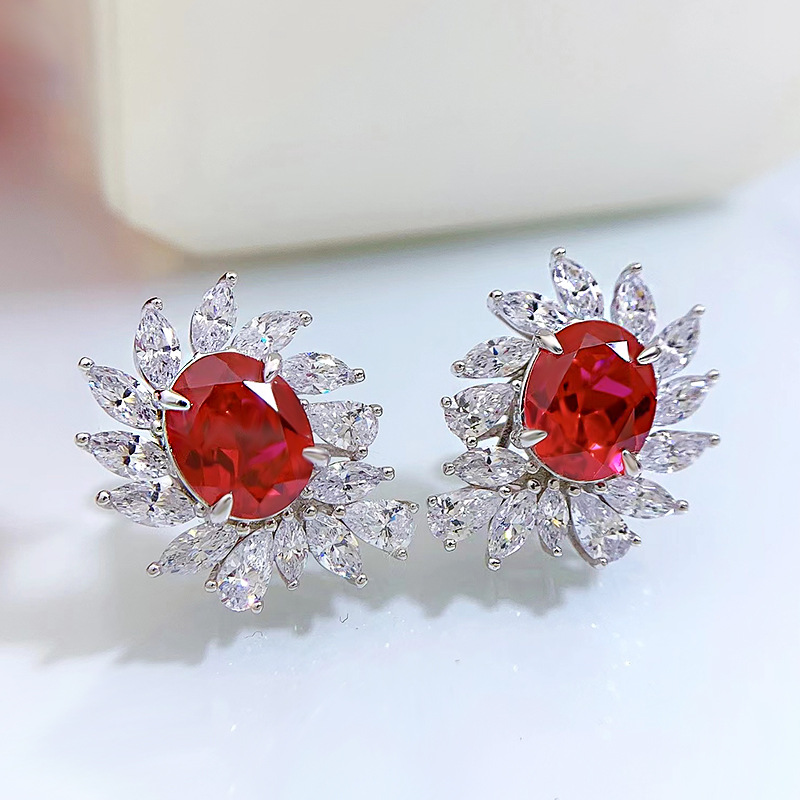 Sophisticated Women's 8x10mm Bird-Themed Statement Pieces Featuring Rich Colorful Stones & Shimmering Diamond Bezel