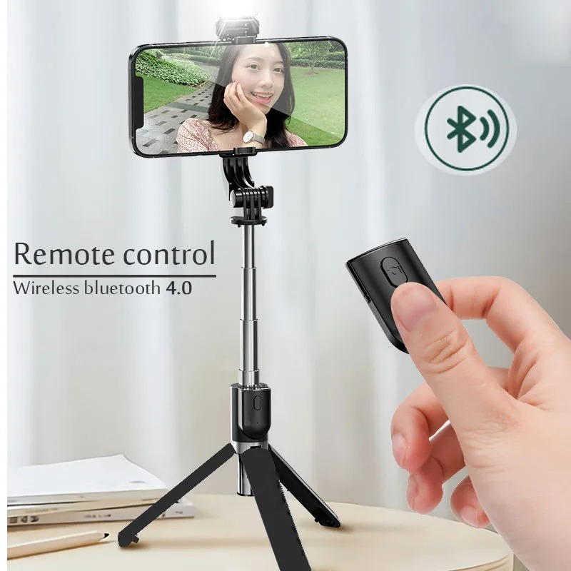 Portable Bluetooth Selfie Stick Retractable Multifunctional 103CM Phone HoldeTripod with Selfie Light Wireless Remote Shutter - view 6