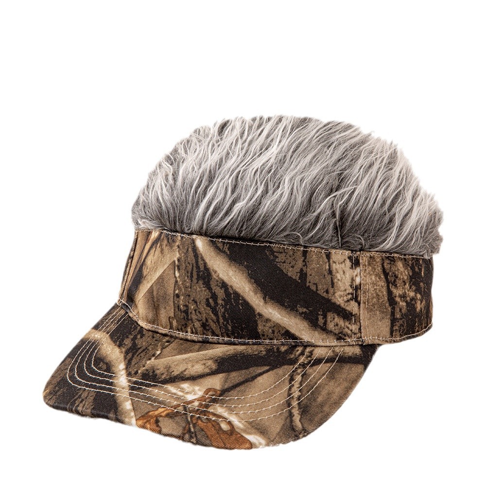 Men's Visor with Hair Fake Hairs Visor Hat with Hair for Men Funny Spiked Sun Hats Novelty Baseball Wig Caps Birthday Gift