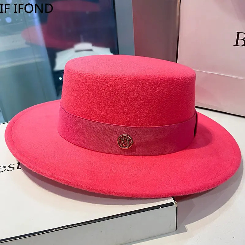 Fedora Hats for Women Fashion Elegant Bowler Dress Caps Panama Church Wedding Ribbon Band Hat Men Felt Jazz Hat 250521