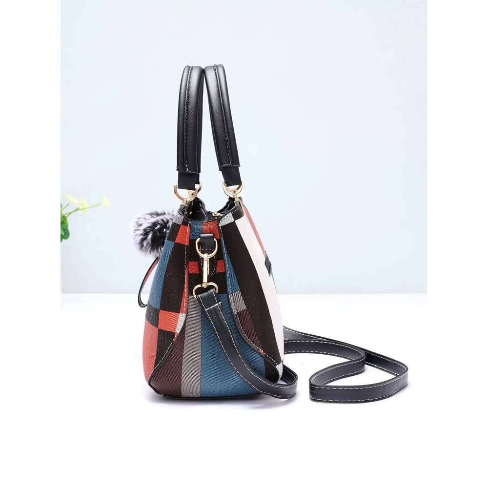 New for women with random grid design, fashionable shoulder bag, women's handbag