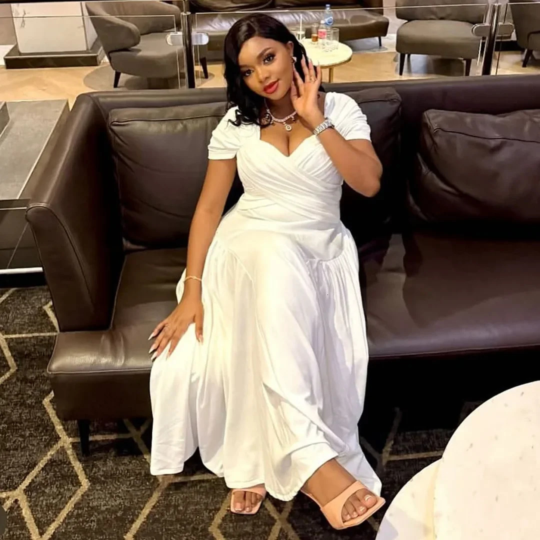 Plus Size Fashionable Elegant Long Strapless plus Size Dress for Black Women N8072 Cross-Border Large Size Clothing Sexy Wais... 250520