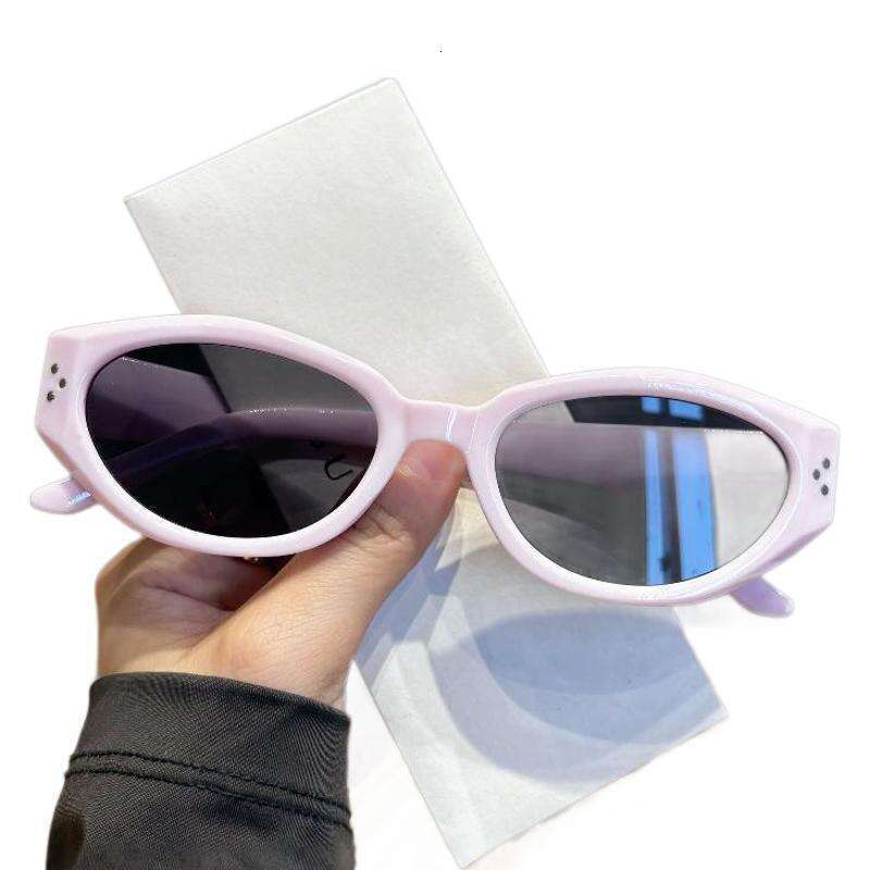Internet famous cat's eye women high end sun shading UV protection sunglasses for men trendy and versatile plain glasses