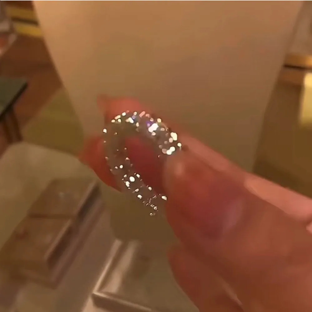 Crystal Small Round Stone Engagement Rings For Women Silver Color White Zircon Wheel Ring Wedding Band Jewelry Gift 250519