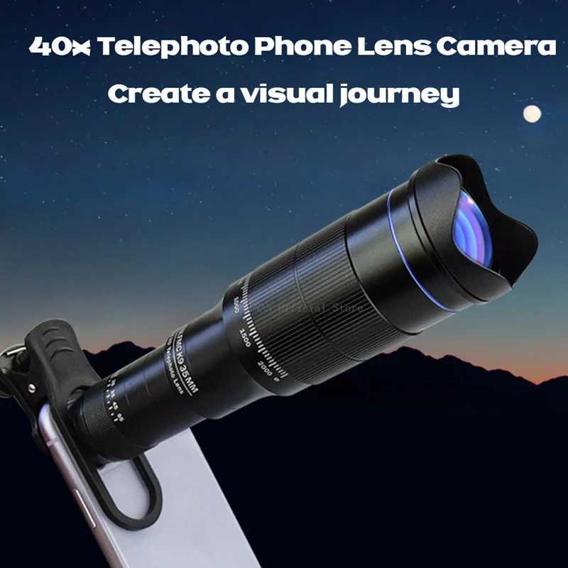 HD 40X Zoom Telescope Telephoto Lens Monocular Phone Camera Lens Mini Metal Telescope Mobile Telephoto Lens For Camping Tourism R250521 WTG5