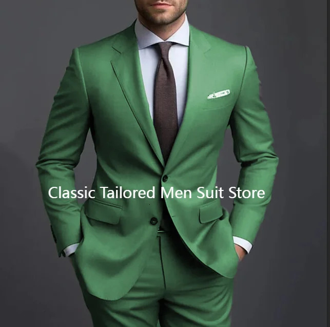 Grey Men Suits Formal Business Notched Lapel Groom Wedding Suits For Men 2 Pieces Slim Fit Tuxedos Blazer Pants Trajes De Hombre 250516