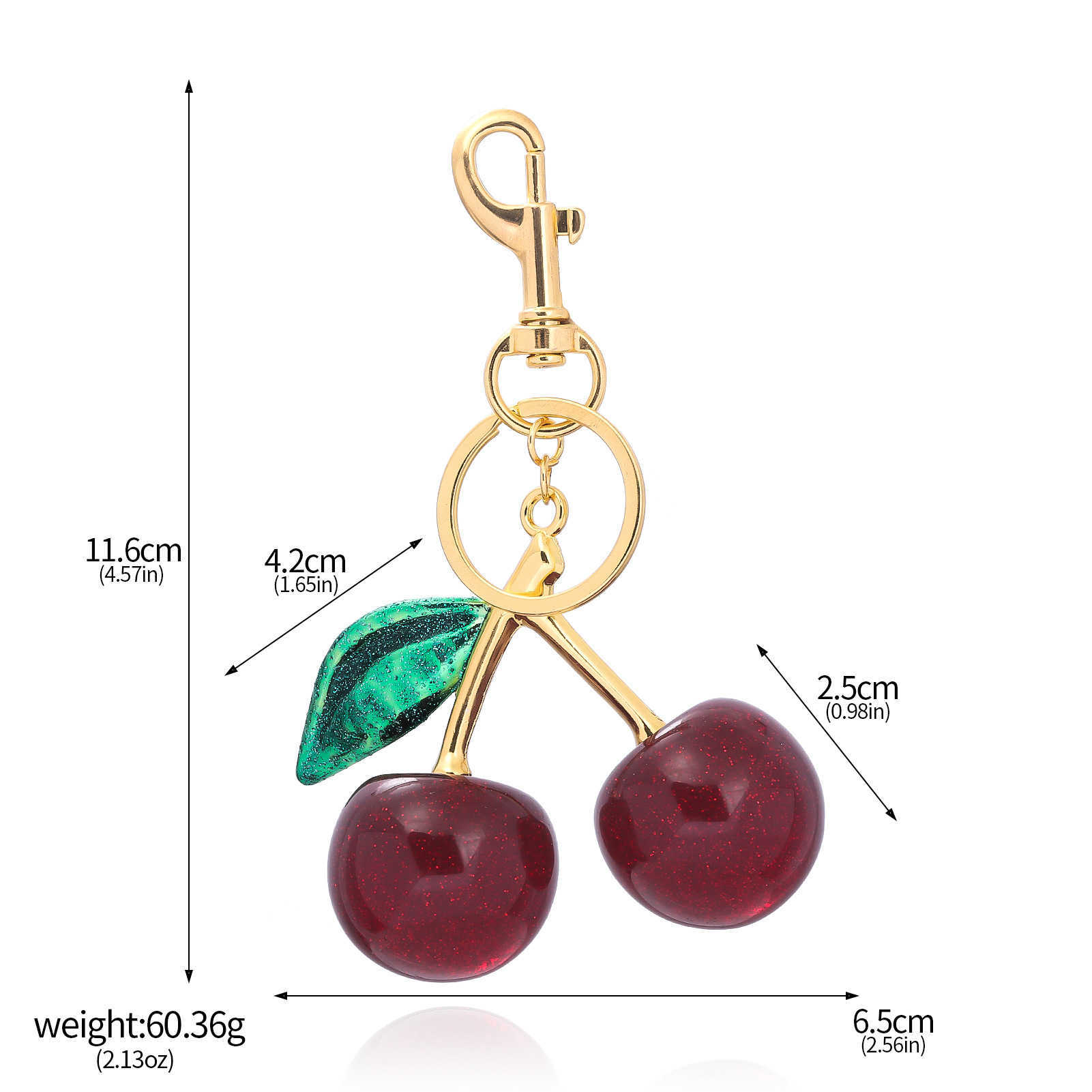 Cherry keychain, fruit pendant, shoulder bag, backpack decoration, Japanese and Korean internet celebrity style, women's gift