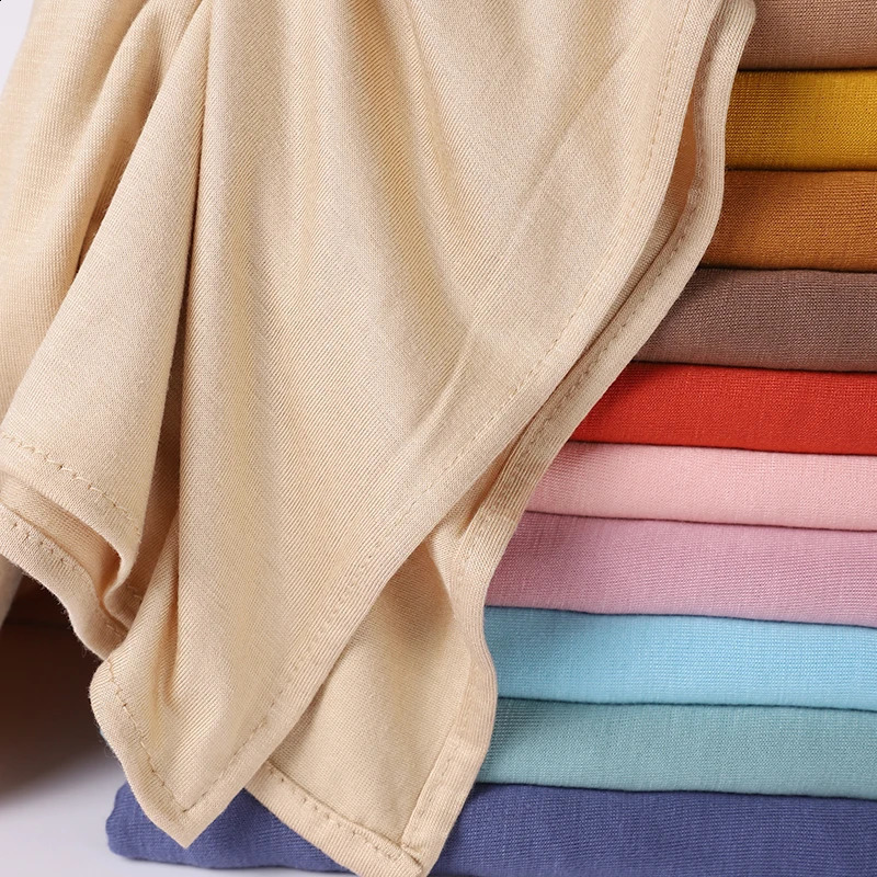 Muslim Cross Jersey Instant Hijab Tie-back Instant Shawl Scarf Headband Women Custom Solid Color Headwrap 250520