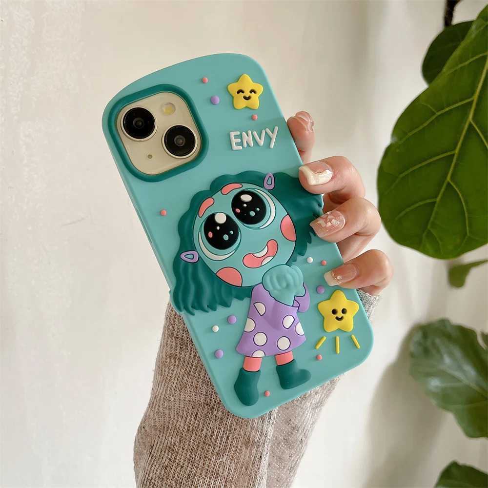 3D Cartoon Inside Out Sadness Anger Envy Silicone Phone Case For iPhone 15 14 Plus 16 13 12 Pro Max 11 Soft Back Cover Y2k Z250521