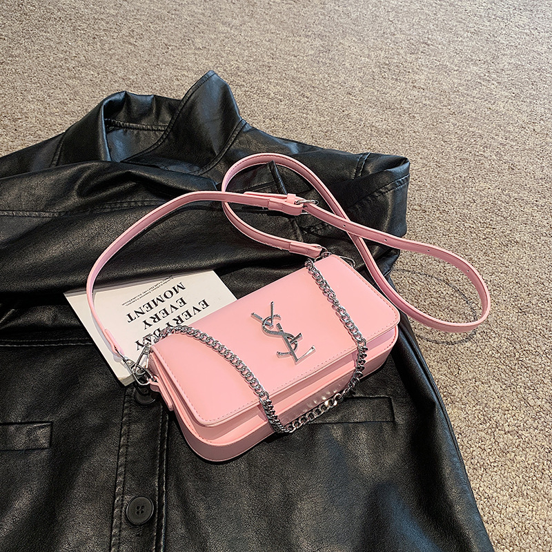 Hot Selling Premium Elegant Women's Bags 2025 New Trendy Chain Shoulder Fashion Versatile Crossbody Small Square Bag free shipping pink super fir