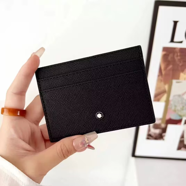 Hexagonal White Star Card Holder Best mini wallets charm Black Small leather bags Designer Keychains pouch Montblances coin purse Designer Fashion Bag Accessories