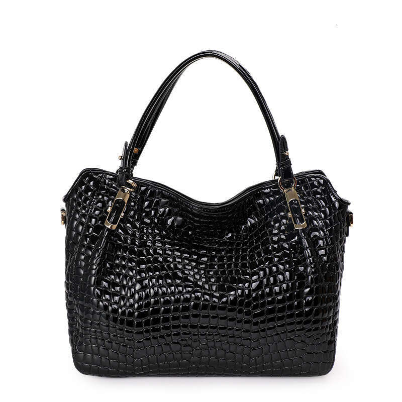 Tote Bag Qiandian Crocodile Pattern Genuine Women Bag Casual Handbag Fashionable And Exquisite Lacquer Leather Large Capacity Single Shoulder Diagonal