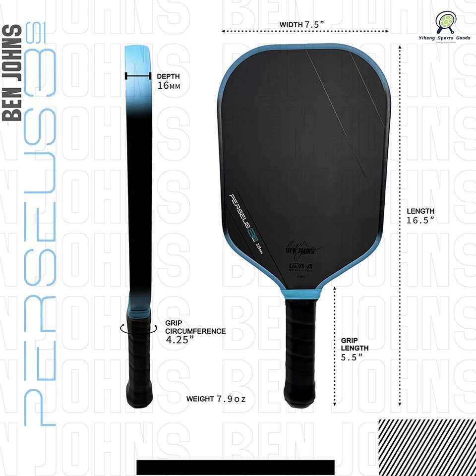 BEN JOHNS Perseus 3S EVA Foam Fill 16mm Thickness GEN3 Core Thermoformed Toray T700 Carbon Fiber Rackets Pickleball Paddle M250521